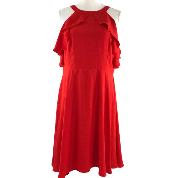 Charlie Paige Women's Red Halter Mini Dress Size Large - Picture 1 of 12